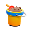 3d beach bucket logo