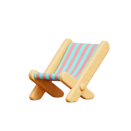 3 D Beach Chair Summer Beach Element 3D Icon