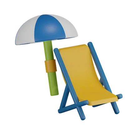 Beach Chair 3 D Illustration 3D Icon