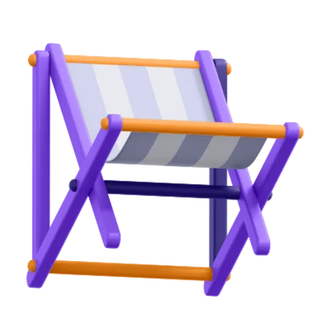 An Icon Of Beach Chair 3D Icon