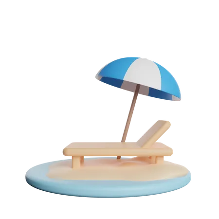 Beach Chair  3D Icon