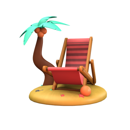 Beach Chair  3D Icon