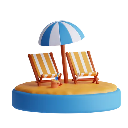 Beach Chair  3D Icon