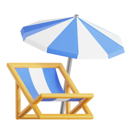 Beach Chair  3D Icon