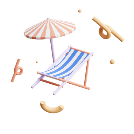 Beach Chair  3D Icon