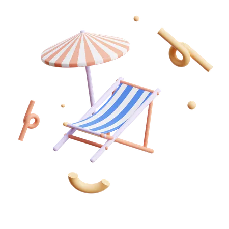 Beach Chair  3D Icon