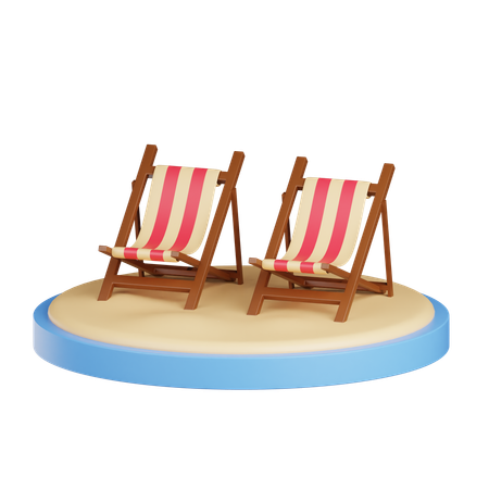 Beach Chair  3D Icon