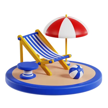 Beach Chair  3D Icon