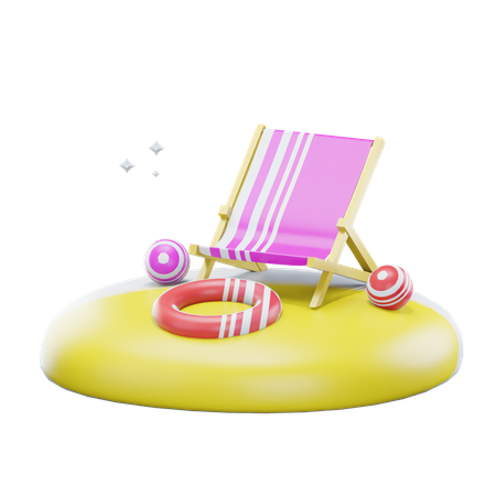 Beach Chair  3D Icon