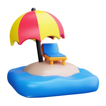 Beach Chair  3D Icon