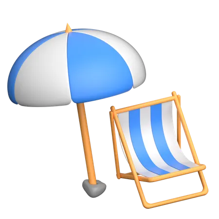 Beach Chair  3D Icon