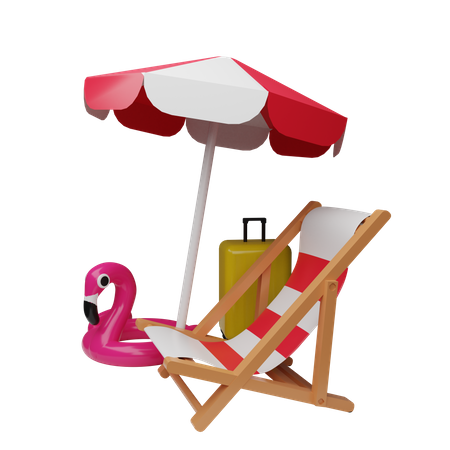 Beach Chair  3D Icon