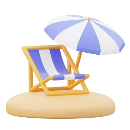 Beach Chair  3D Icon