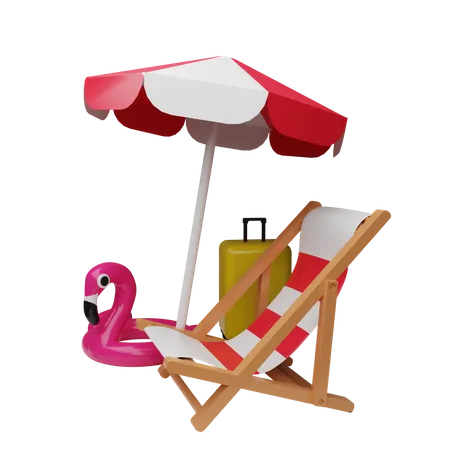 Beach Chair  3D Illustration