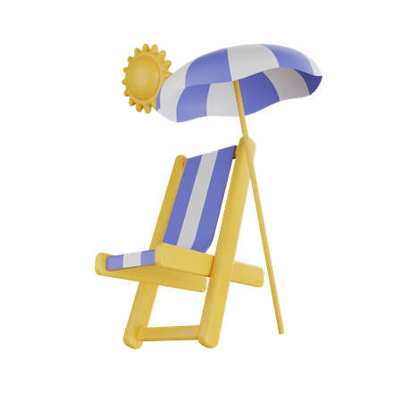 Beach Chair  3D Illustration