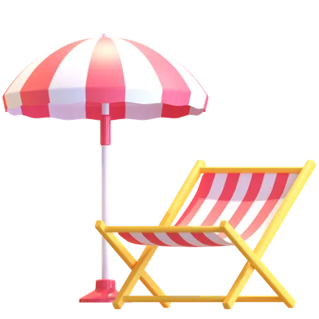 Beach Chair  3D Illustration