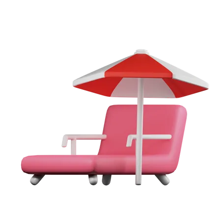 Beach Chair  3D Illustration