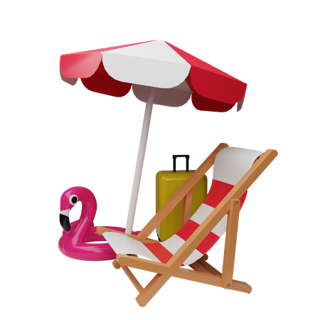 Beach Chair 3D Illustration