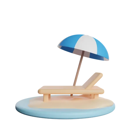 Beach Vacation Relaxing 3D Icon