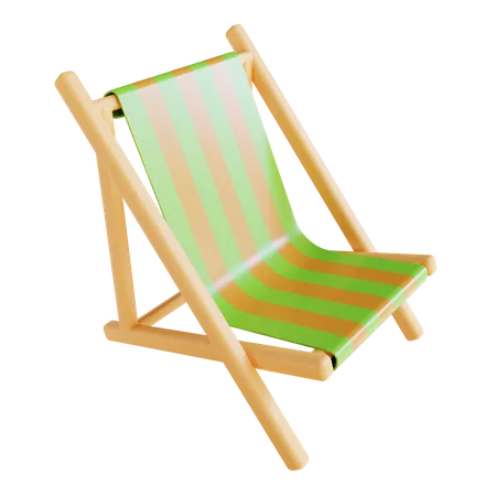 3 D Illustration Beach Chair 3D Icon