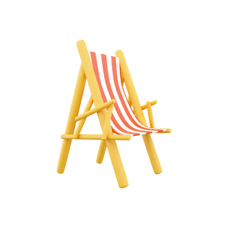 3 D Render Beach Chair Isolated On White Background 3 D Rendering Beach Chair 3 D Render Beach Chair On White Background Illustration 3D Icon