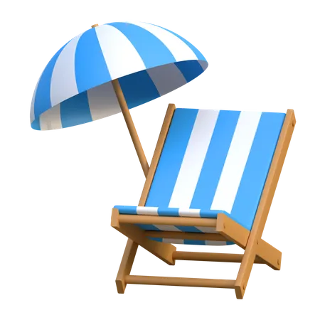 Beach Bench Icon Summer Beach Holiday 3 D Illustration 3D Icon