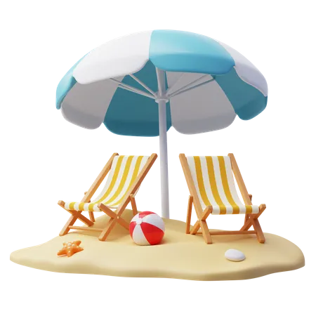 Beach Chair 3 D Icon 3D Icon