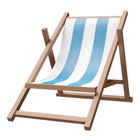 3 D Beach Chair Isolated 3D Icon