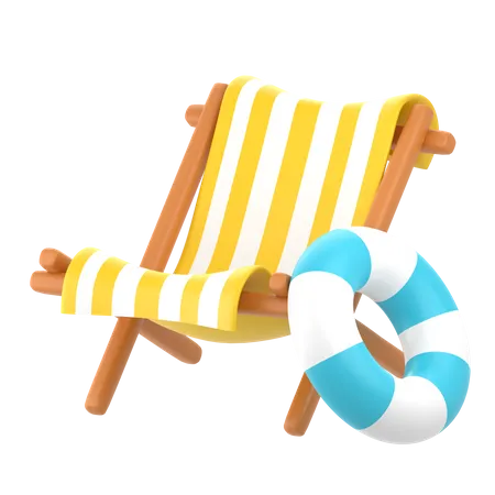 Beach Chair 3 D Travel Vacation Icon Pack 3D Icon