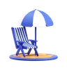 Beach chair with umbrella