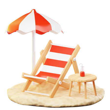 Beach Chairs  3D Icon