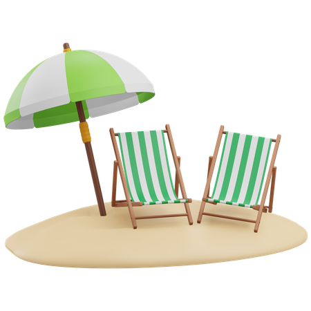 Beach Chairs  3D Icon