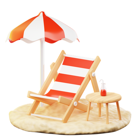 Beach Chairs  3D Icon