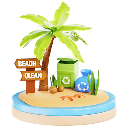 Beach Cleanup  3D Icon