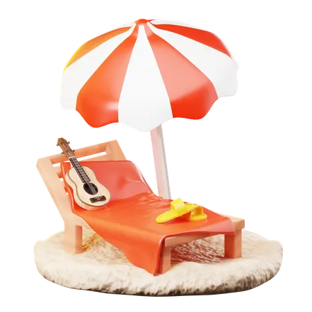 3 D Icon Summer Beach Chairs Isolated On Transparent Background 3 D Illustration High Resolution 3D Icon