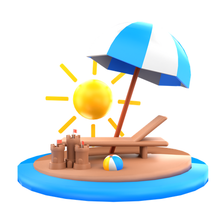 Beach Deck  3D Icon