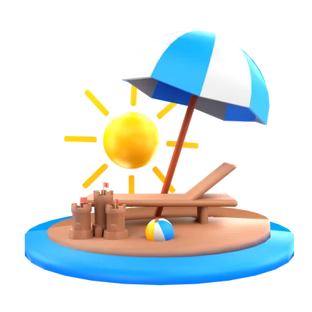 Beach Deck  3D Icon