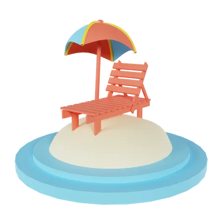 Beach Deck  3D Icon