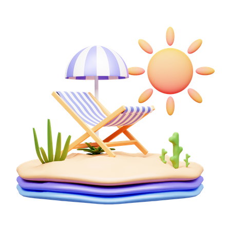 Beach Deck  3D Icon