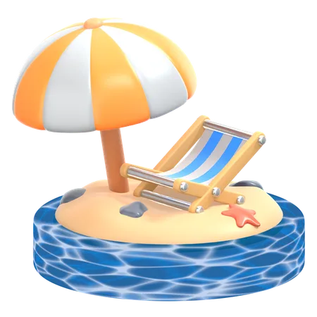 Beach Deck  3D Icon