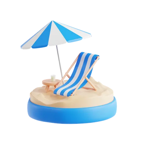 Beach Deck  3D Icon