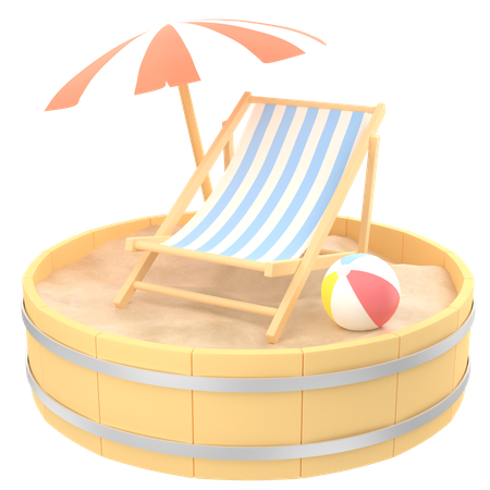 Beach Deck  3D Illustration