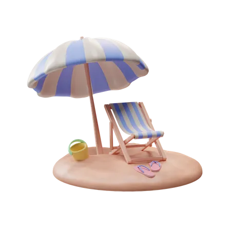 Beach Deck  3D Illustration