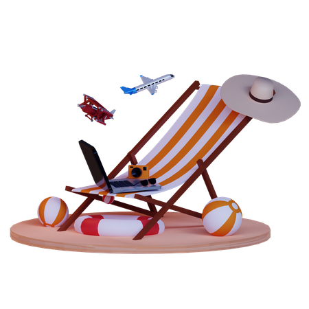 Beach Deck 3D Illustration