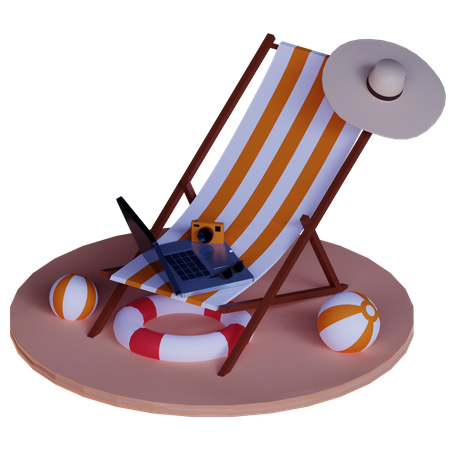 Beach Deck 3D Illustration