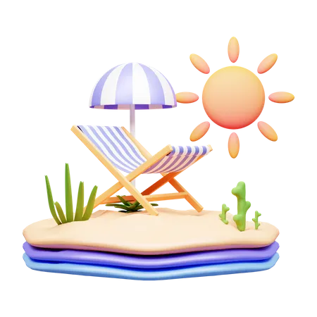 Beach Deck  3D Icon