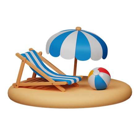 Beach desk  3D Icon