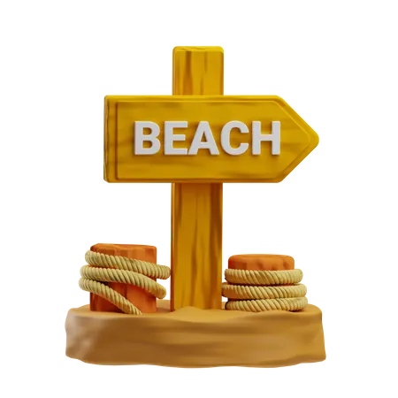 Beach Direction 3D Icon