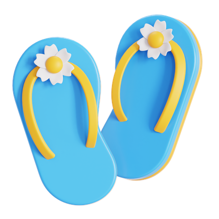 Beach Flip Flops  3D Icon