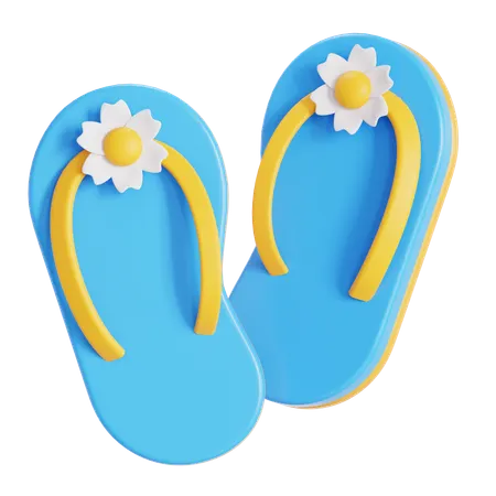 Beach Flip Flops  3D Icon